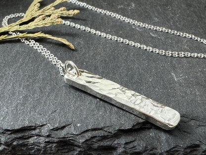 Minimalist Hammered Bar Necklace