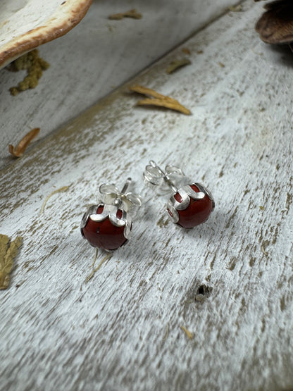 Little Wilds - Red Jasper Studs