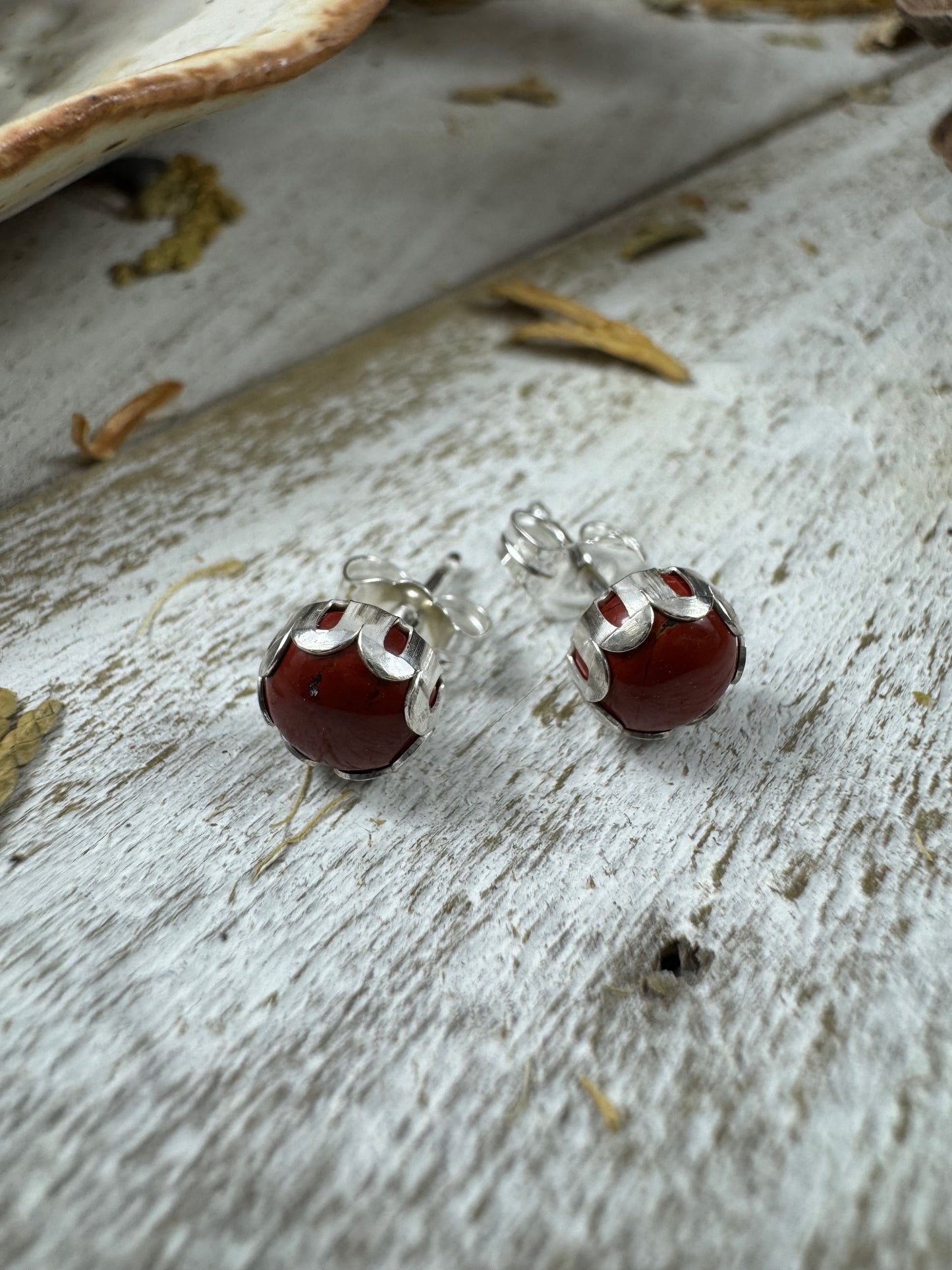 Little Wilds - Red Jasper Studs