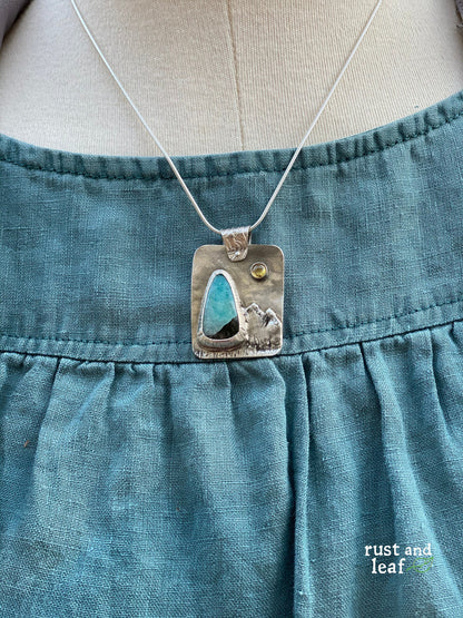 Amazonite in Quartz Mountain Pendant