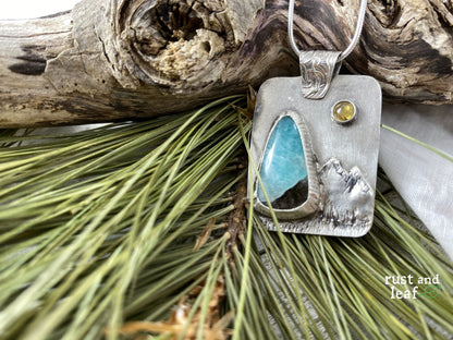 Amazonite in Quartz Mountain Pendant