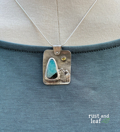 Amazonite in Quartz Mountain Pendant