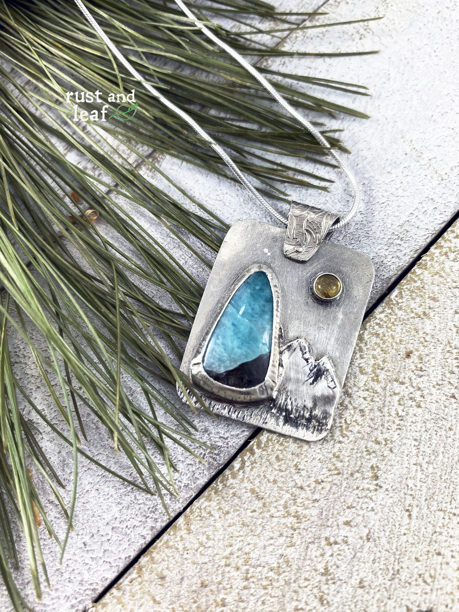 Amazonite in Quartz Mountain Pendant