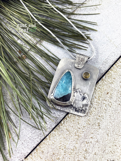 Amazonite in Quartz Mountain Pendant