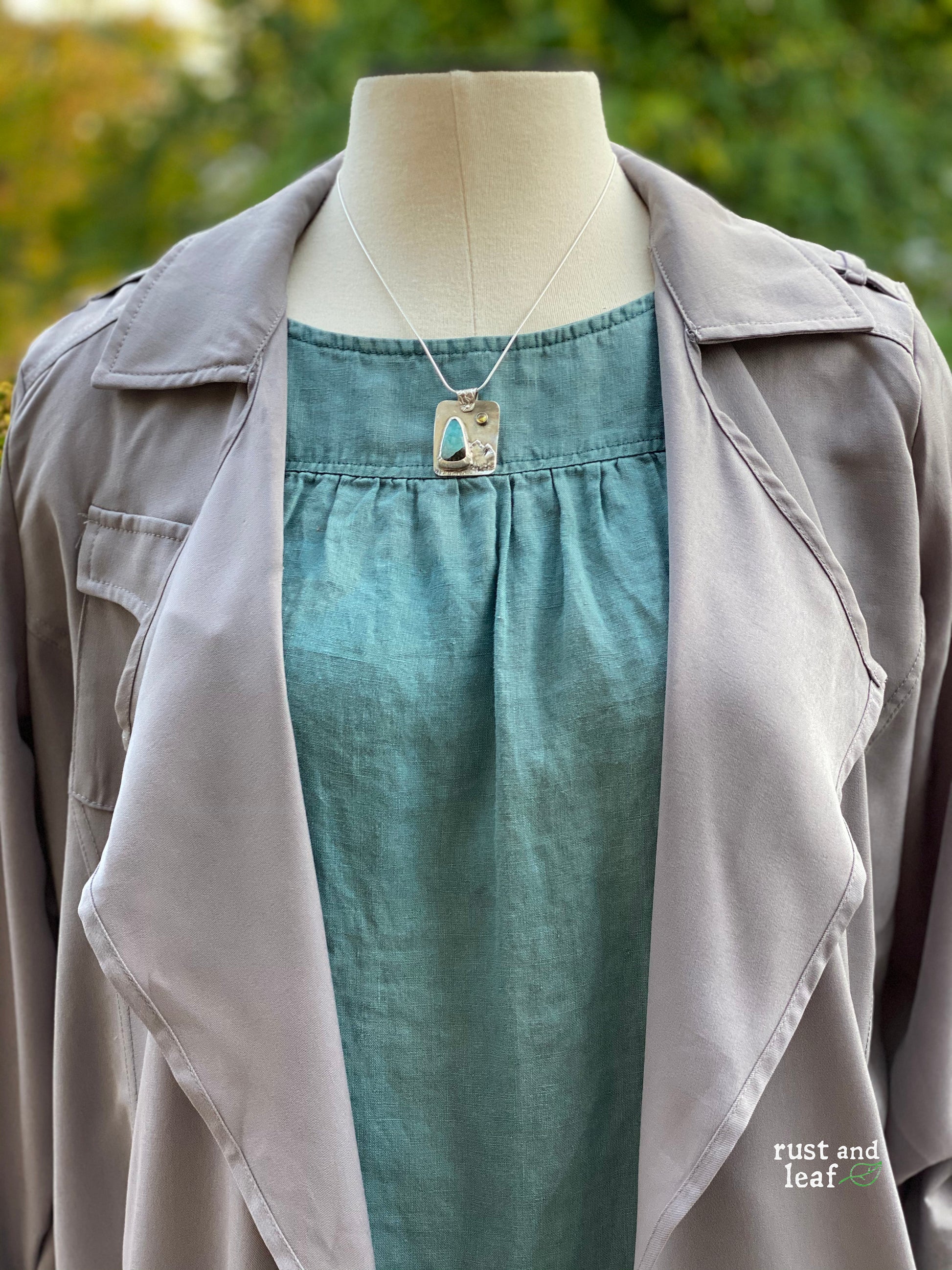 Amazonite in Quartz Mountain Pendant