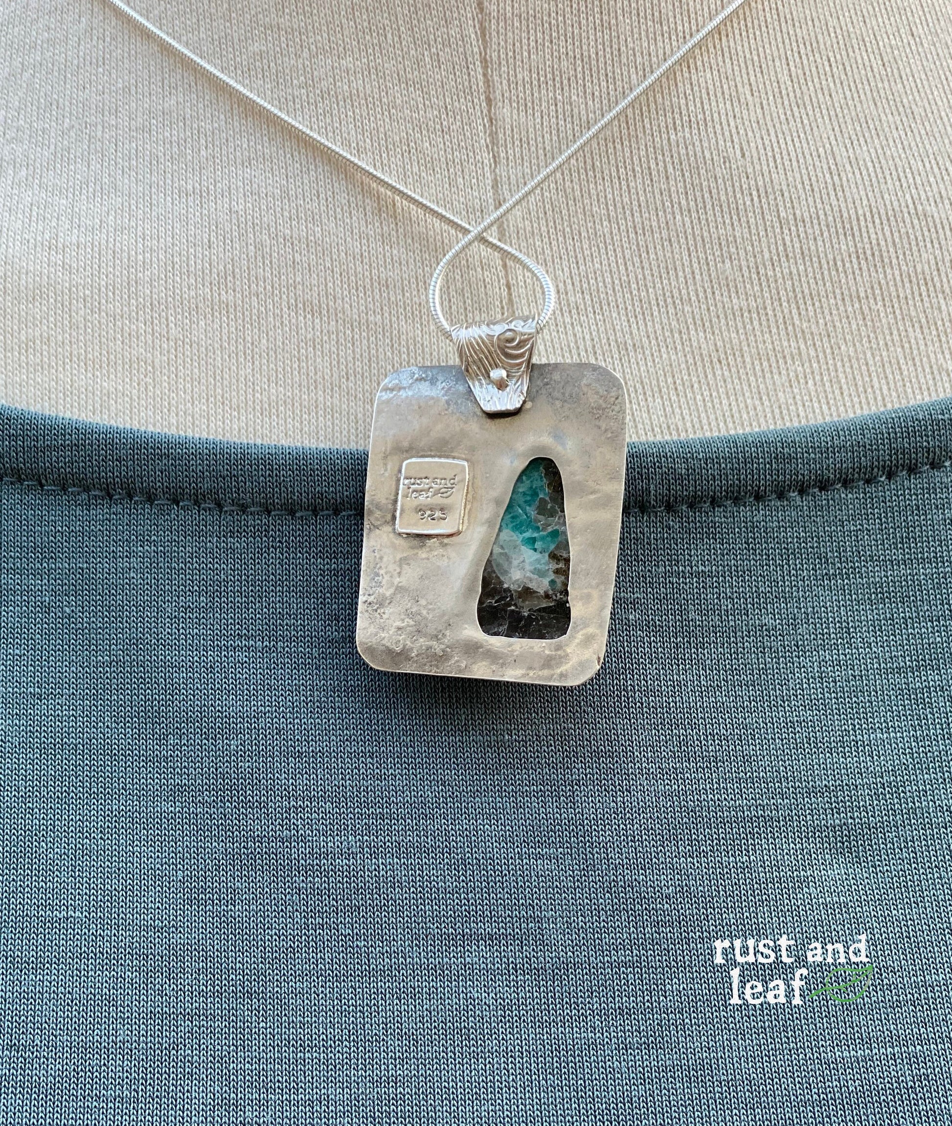 Amazonite in Quartz Mountain Pendant