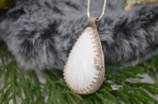 Scolecite Teardrop Pendant