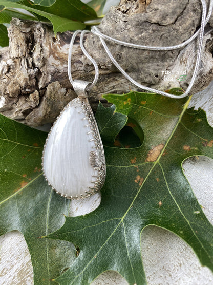 Scolecite Teardrop Pendant