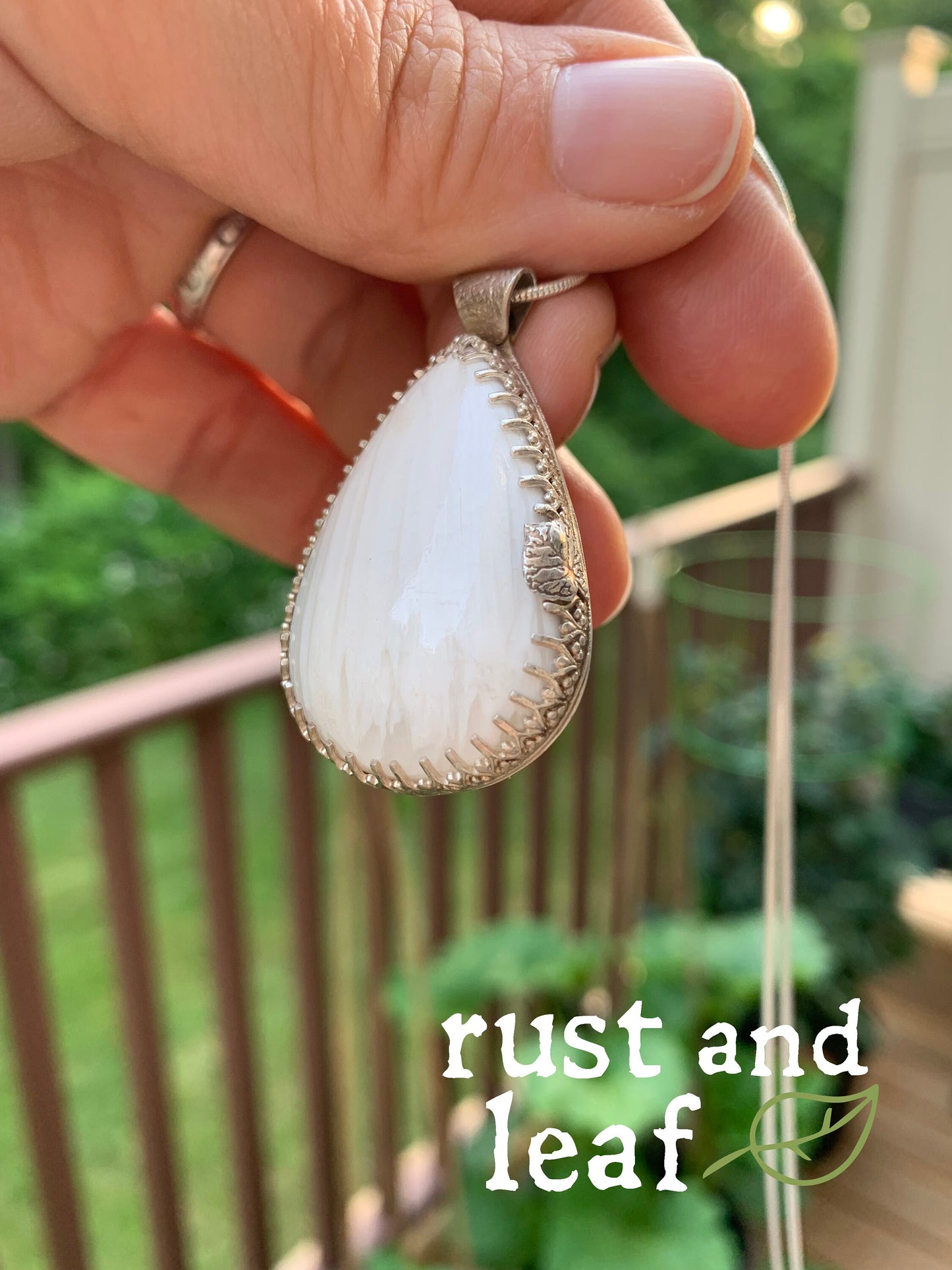 Scolecite Teardrop Pendant