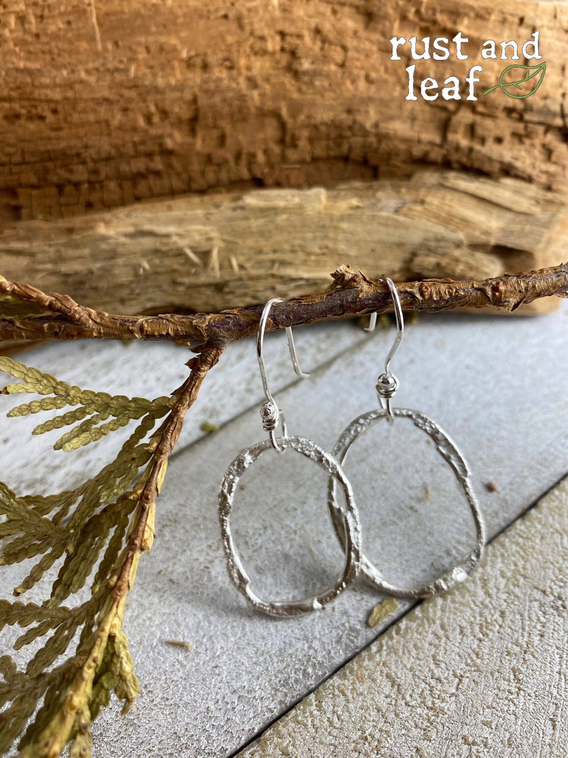 Medium Sterling Silver Organic Freeform Shape Hoop Earrings made with Recycled Metal Repurposed for Free Spirited Souls